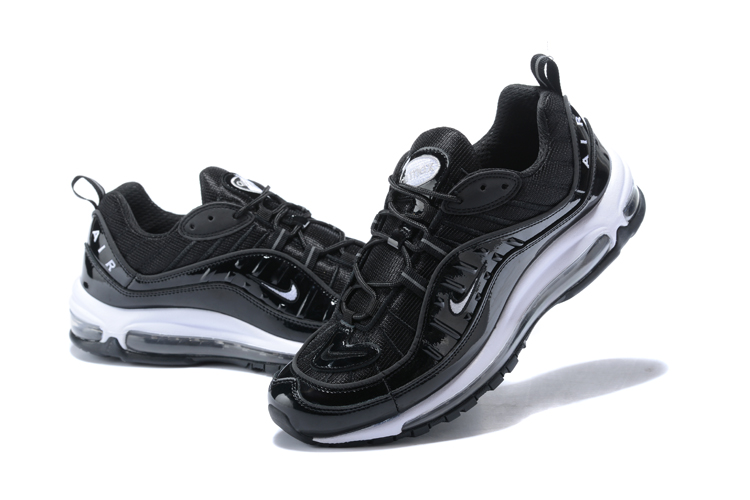 2018 Men Nike Air Max 98 20th Anniversary Black White Shoes